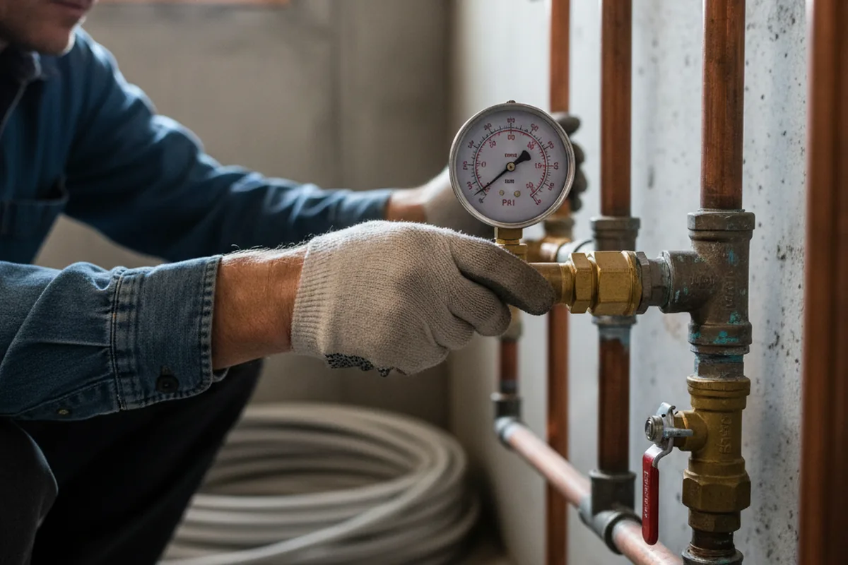 Pressure testing a repaired line during Water Line Repair in Mifflinville